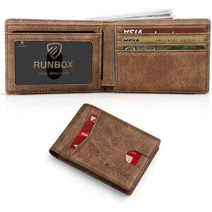 Slim Wallet for Men with RFID Blocking & Minimalist Front Pocket Wallet Leather